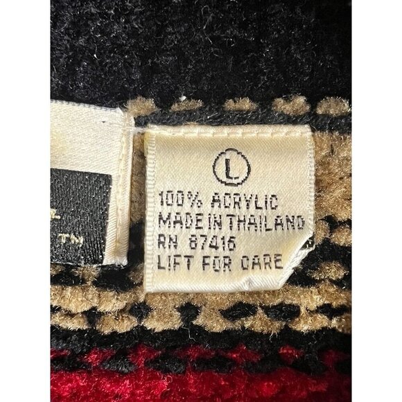 Retro Knit Striped Sweater L Red Academia Preppy Grunge Classic Preppy Chic 80s - Picture 3 of 8